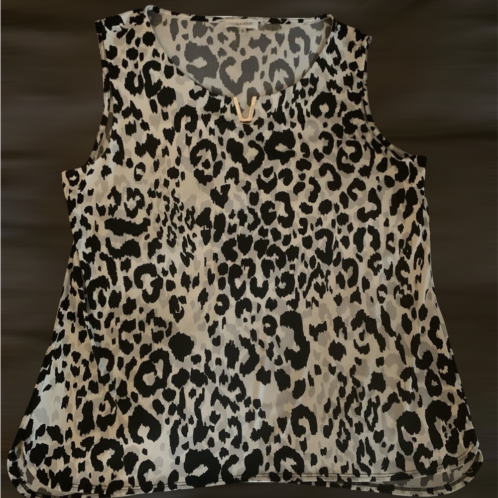 NWOT Calvin Klein Leopard Print Sleeveless Top Sz XL - Picture 14 of 16